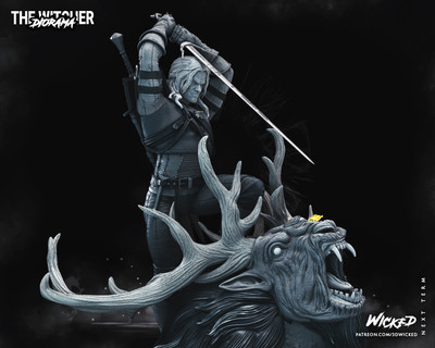  Witcher HUGE Diorama  3D PRINTED Unpainted/Unassembled Model Kit 30in/77.6cm
