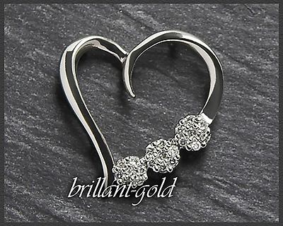 Diamant     Anhänger aus Gold mit 0,15ct, 10 Karat Weißgold, Damen Herz Neu