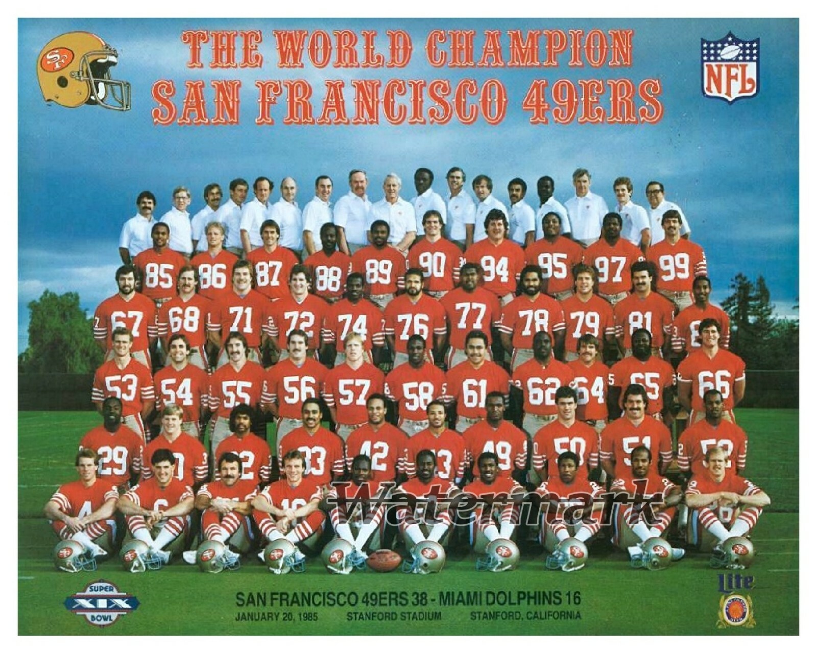 NFL 1985 San Francisco 49ers Super Bowl Champs Team Picture NFL 1985 San Francisco 49ers Super Bowl Champs Team Picture