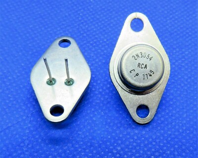 RCA 2N3054 BIPOLAR SINGLE TRANSISTOR NPN, 55 V, 3 MHz, 4A, 25W  2-PC LOT
