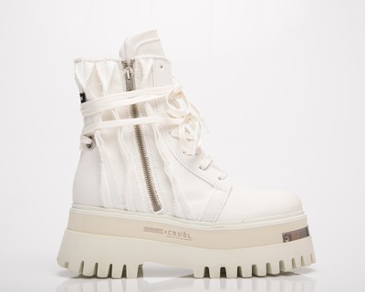 

BRONX x CRUÈL Groov-Y Массивная парусиновая женская обувь на шнуровке Off White Lifestyle, Бежевый, BRONX x CRUÈL Groov-Y Chunky Canvas Lace Up