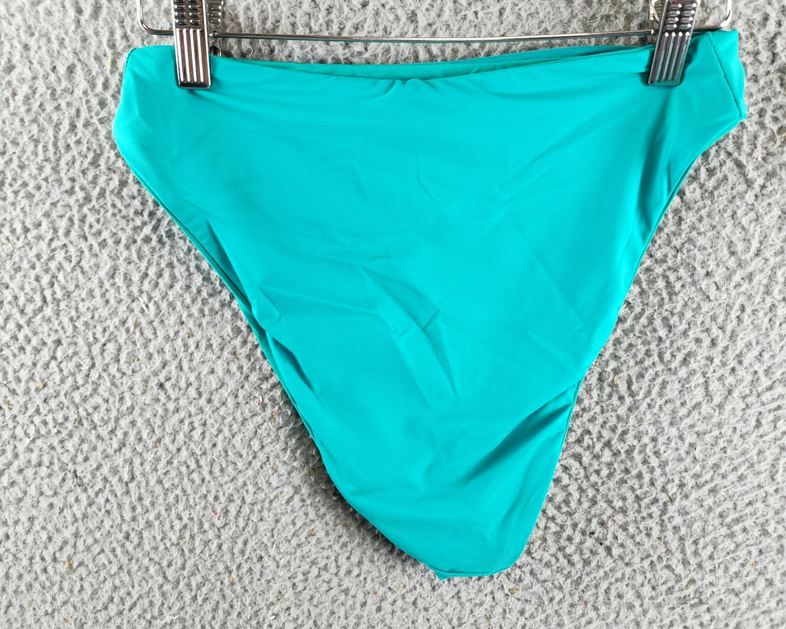 BECCA® by Rebecca Virtue Socialite High Waist Bikini Bottom Women's M Teal Solid - Picture 11 of 12