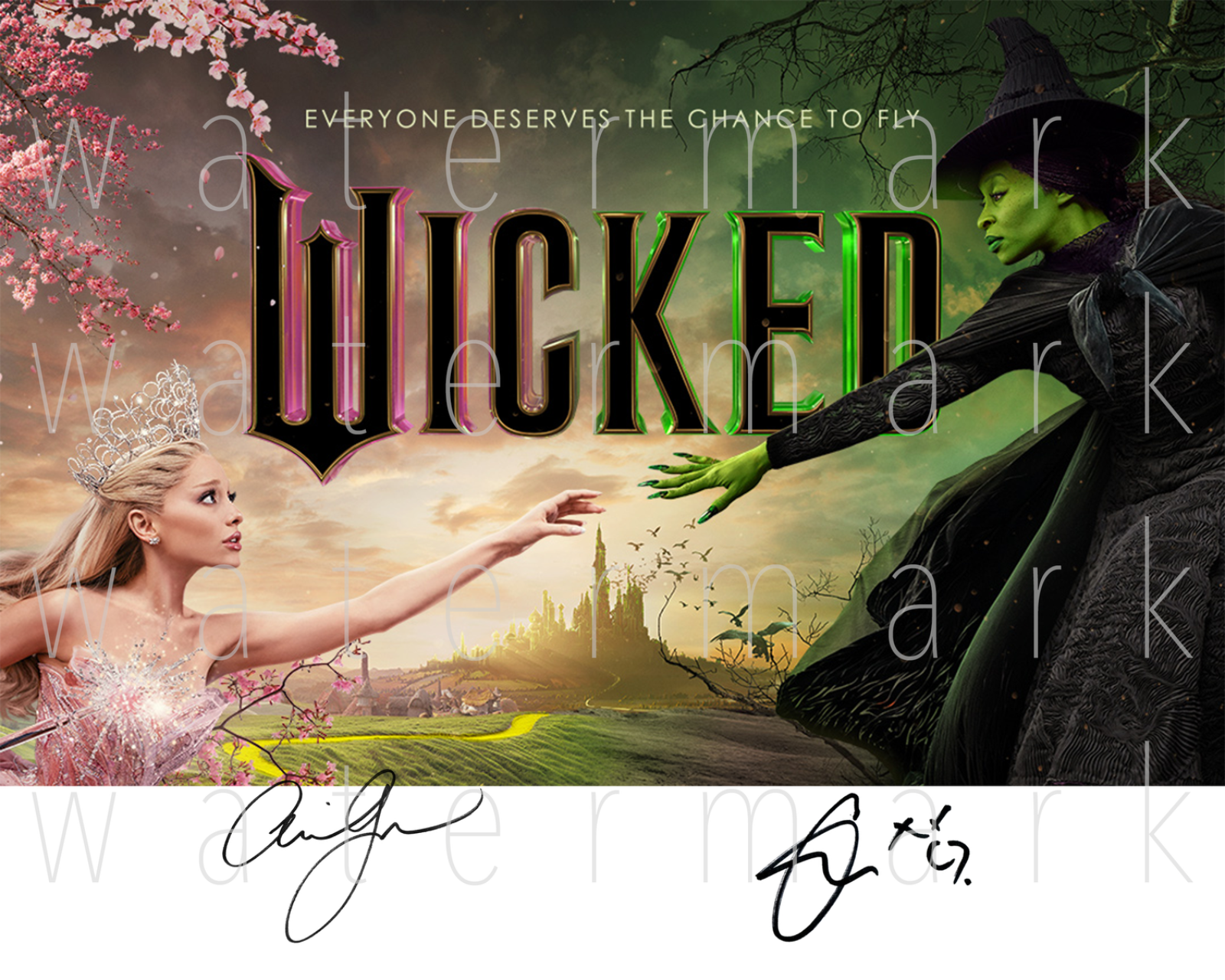 Wicked Ariana Cynthia 直筆サイン入り　フライヤー Wicked signed Ariana Grande Cynthia Erivo 8x10 print picture