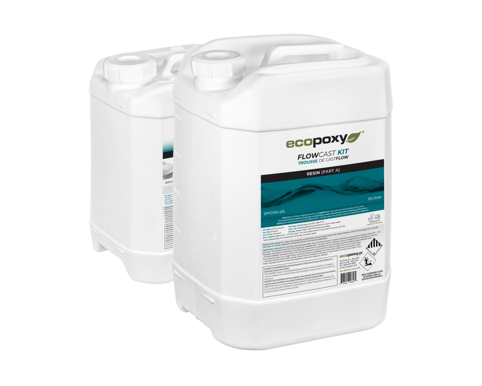 Ecopoxy FlowCast 30L (7.92 Gallons) Kit Clear Casting Epoxy ResinのeBay