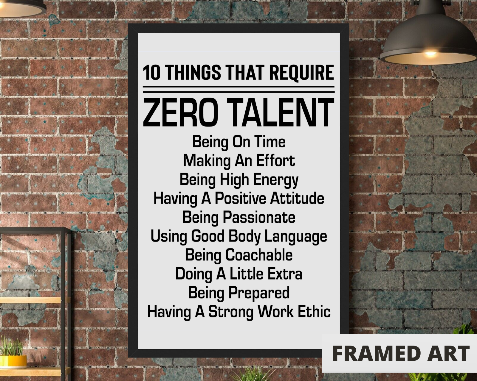 Framed 11x17 Inspirational Quotes Motivational Poster Home Office Decor Wall Art