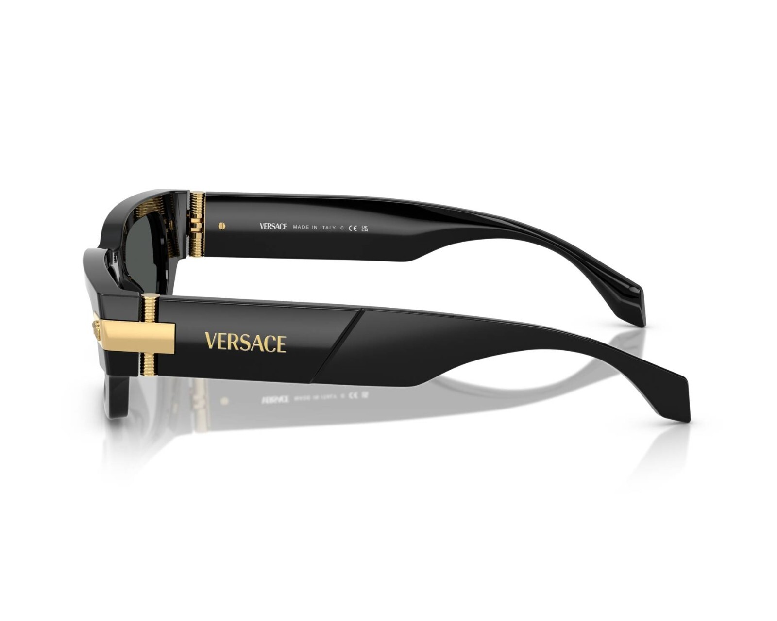 Pre-owned Versace Ve4465 Gb1/87 Black Frame -grey Lens Sunglasses 53mm Authentic In Gray