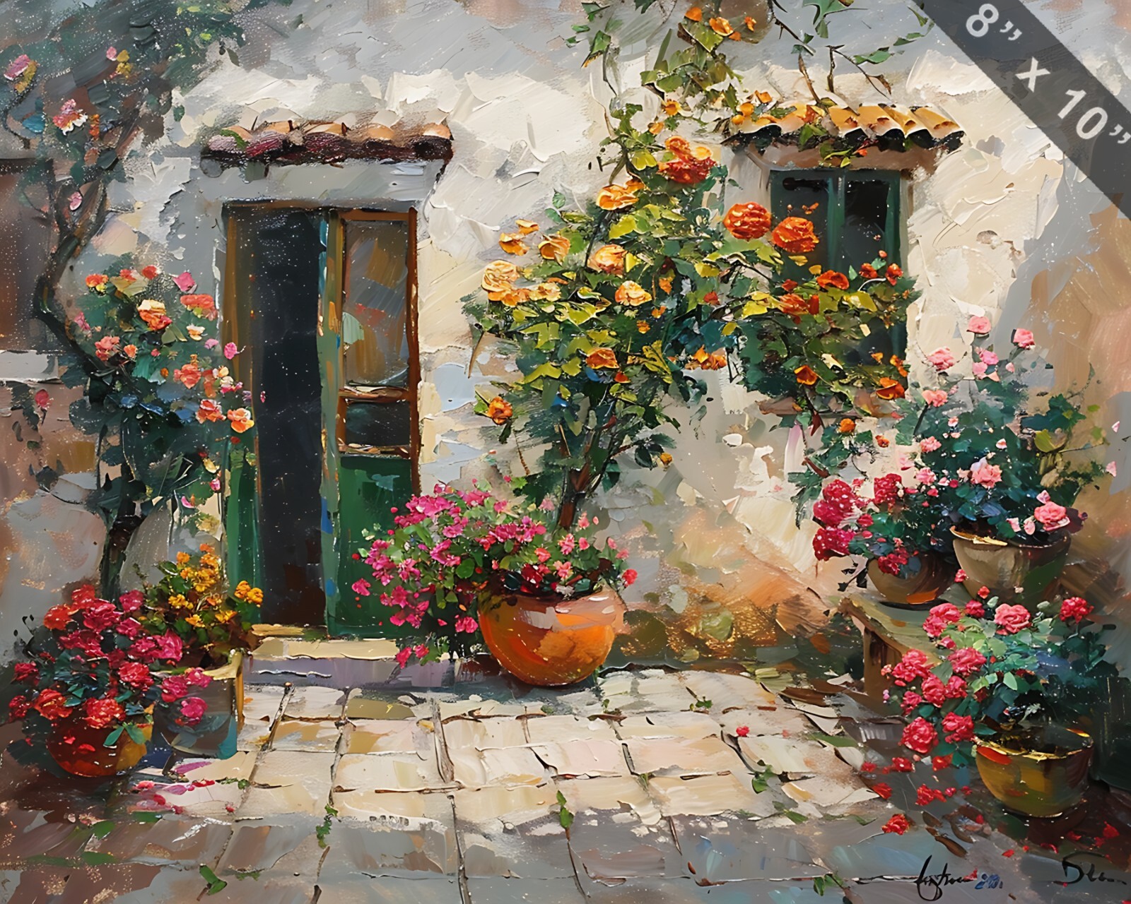 油絵 油彩 油彩画 絵 絵画【colorful flower garden】 油絵 油彩 油彩画 絵 絵画【colorful flower garden】