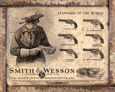 Smith & Wesson Firearms 8x10 Rustic Vintage Style Tin Sign Metal Poster