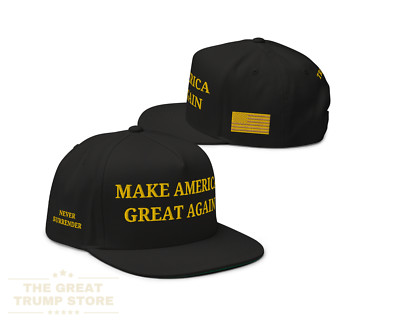 Gold Dark MAGA Hat Trump Black MAGA Snapback Hat Embroidered 5 Panel