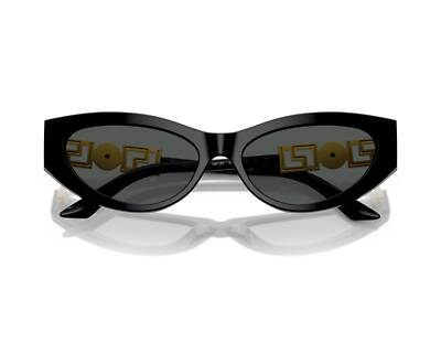 Pre-owned Versace 0ve4470b-gb1/87 Black Sunglasses In Gray