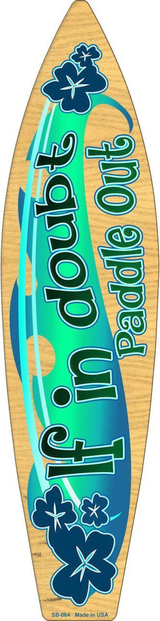 Paddle Out Metal Novelty Surf Board Sign