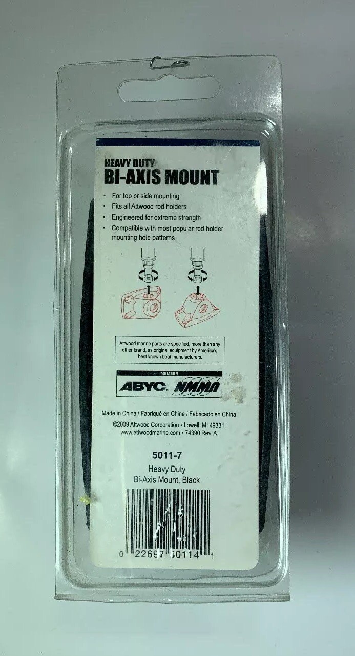 Attwood Bi-Axis Mount Heavy Duty 5011-7 Black NIP