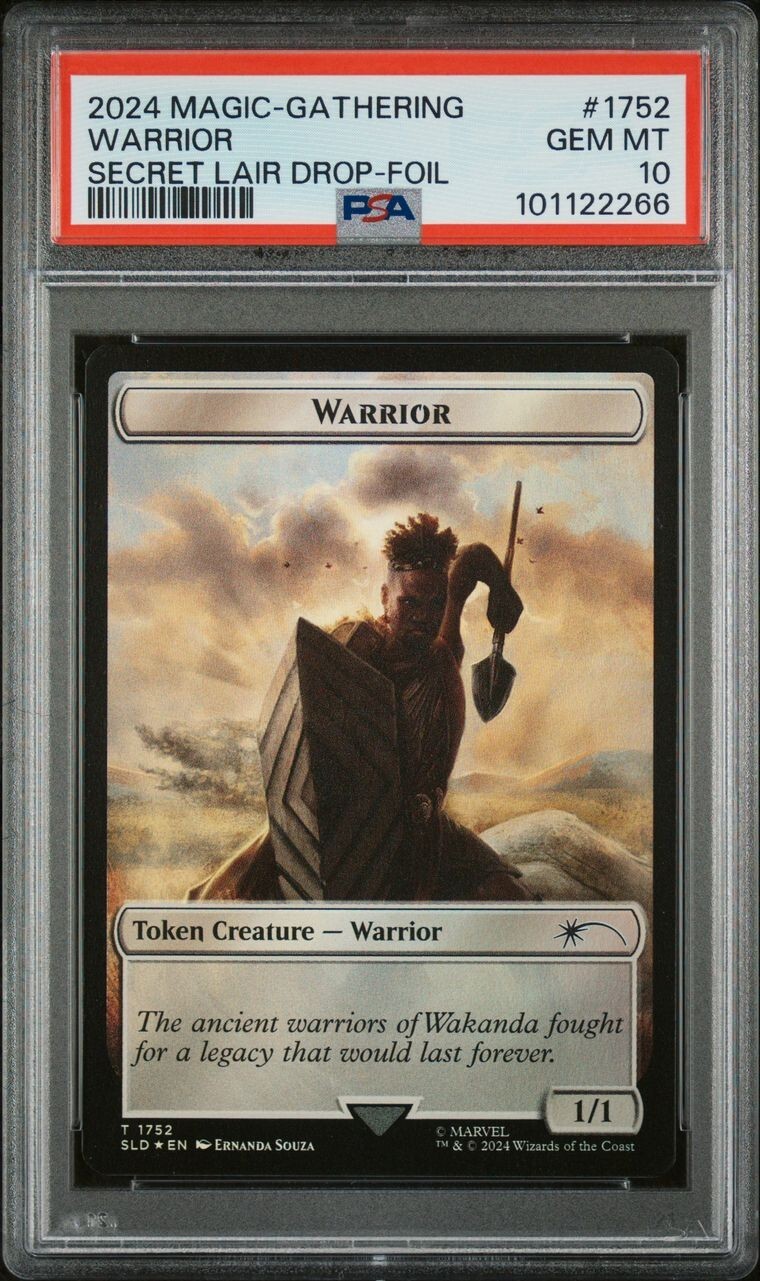 MTG MARVEL SECRET LAIR FOIL Black Panther Warrior #1752 PSA MTG MARVEL SECRET LAIR FOIL Black Panther Warrior #1752 PSA