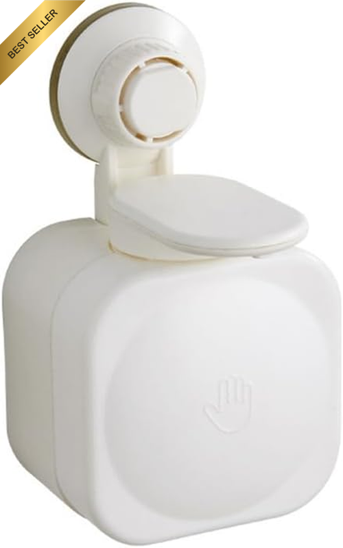 Wall Mounted Bathroom Soap Dispenser with Strong Suction Cup Manual Liquid Soap
