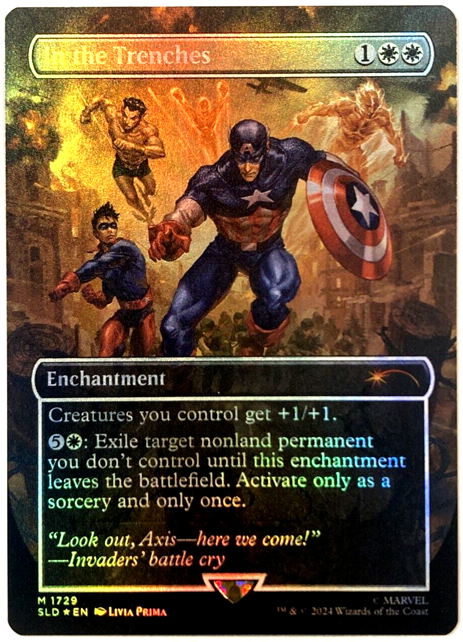 MTG マーベル Captain America Rainbow-Foil MTG In the Trenches RAINBOW FOIL Secret Lair x Marvel 1729