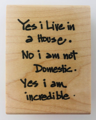 Yes I Live in a House. No I am Not Domestic by Imaginations! Rubber Stamp New