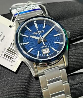 Pre-owned Seiko Sur559p1 Classic Blue Analog Stainless Steel Quartz Men's Casual Watch