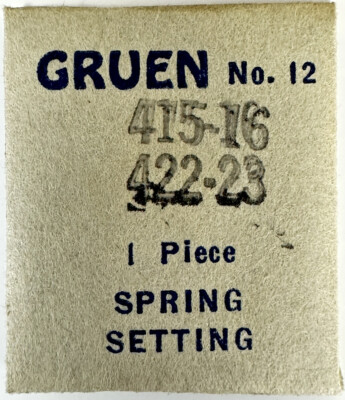 GRUEN #12 FACTORY EB440 CAL415-16 CAL422-23  SPRING SETTING NOS WATCH REPAIR WP2
