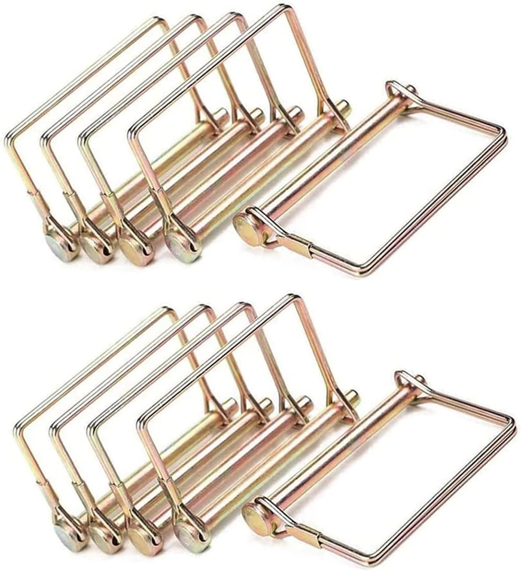 10 Pack 5/16 Inch Trailer Coupler Wire Lock Pins, Gold, 4 Inch...