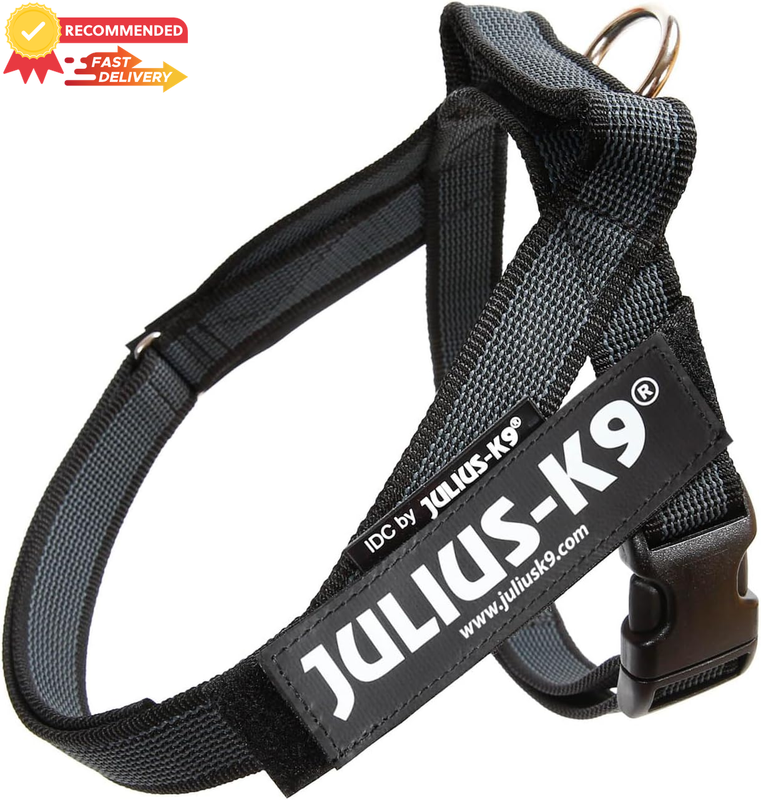 IDC Color & Gray Dog Harness, Mini Size, Black & Gray, No Pull, Adjustable