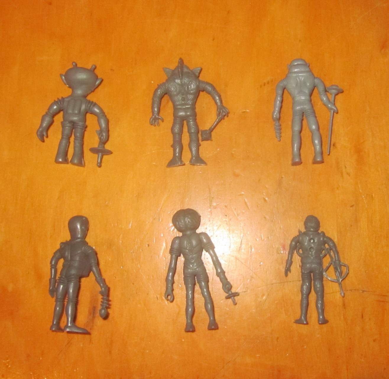 Colorforms Colorform Alien Outer Space Men mini grey Set of 6