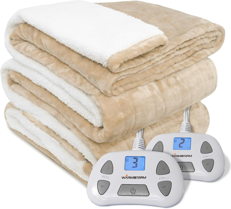 Warm Storm Electric Blanket Queen Size Dual Control, Anti-St