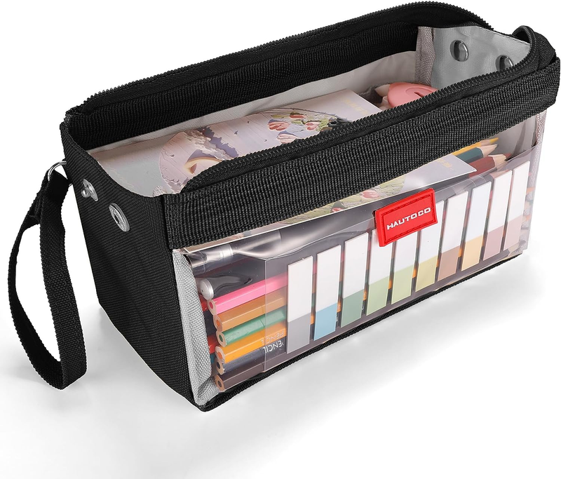 Pen Case Large Pencil Pouch Clear Pen Bag, Portable Pencil B