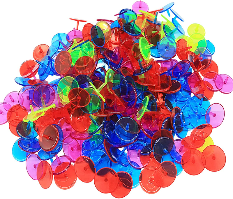 Plastic 200 Pack Position Marker Flat Round 24mm Bright Multic
