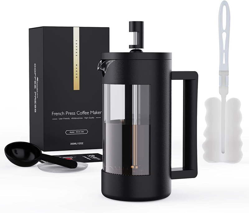 Coffee Maker 12 Oz, Camping French Coffee Press Glass, Heat Resista