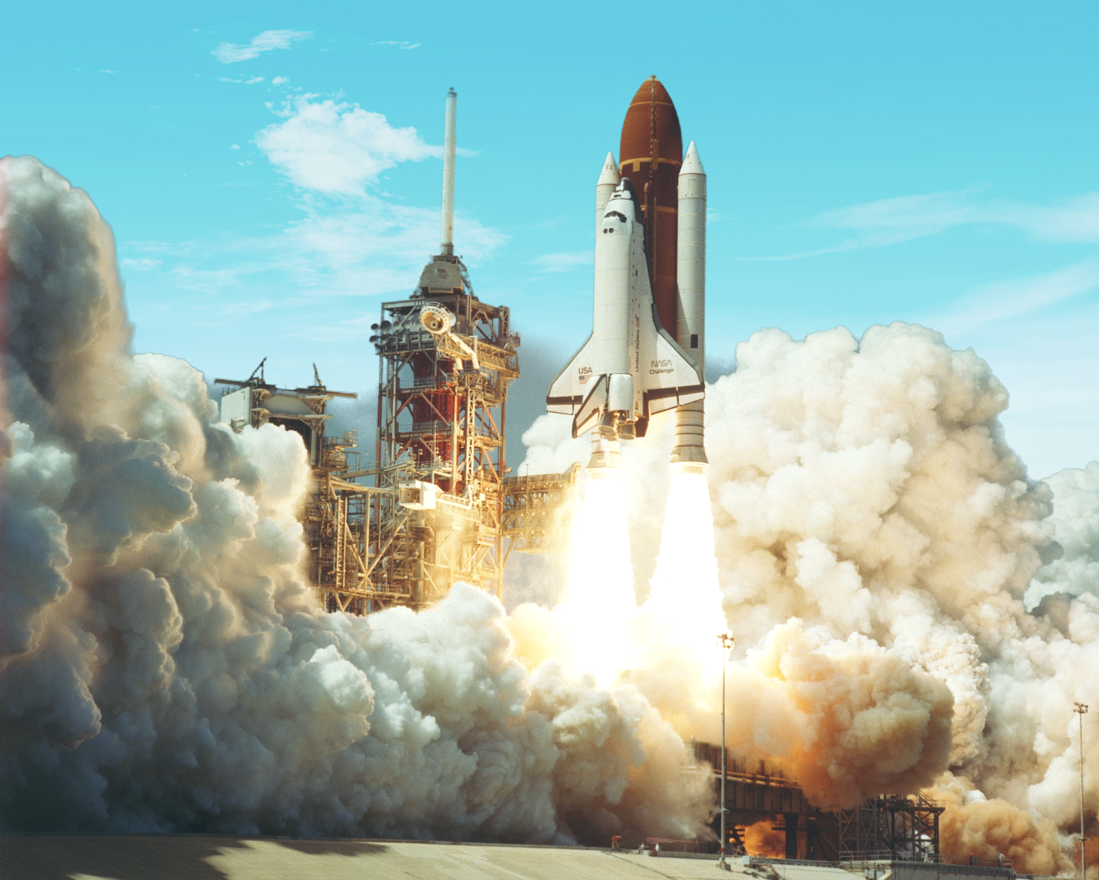 NASA STS-6 Space Shuttle Challenger Launch - 8x10 Artistic