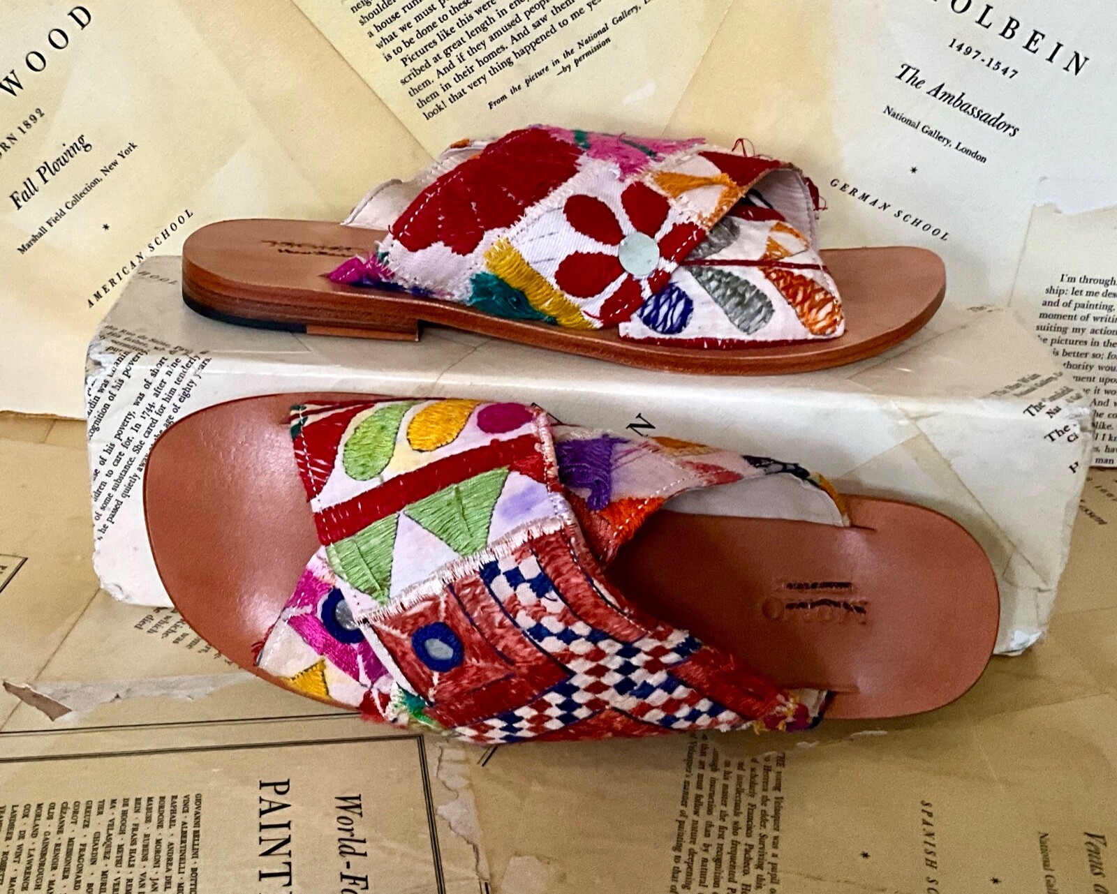 

Сандалии без шнуровки Free People Sunny Days из разноцветной ткани с вышивкой, кожа 38/8, НОВИНКА A, Multi color, sunny days