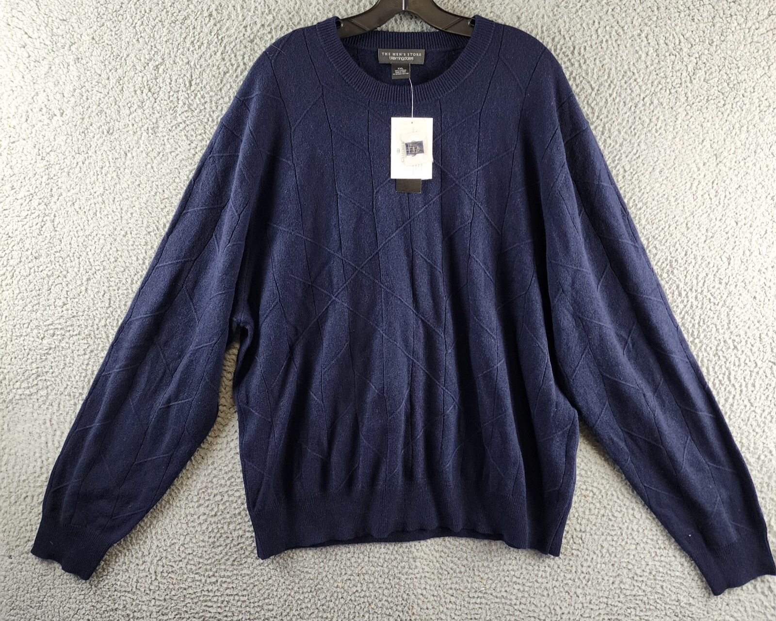 The Men's Store at Bloomingdale's Novelty Stitch Sweater Men's XXL Navy Blue L/S - Picture 1 of 12