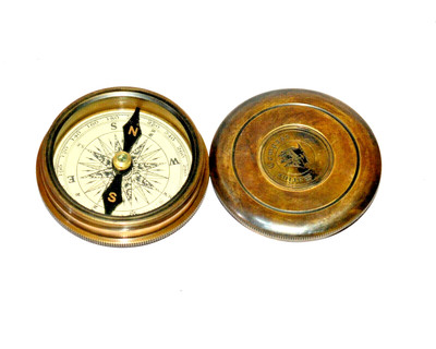 Vintage Antique brass compass maritime marine poem compass gift collectible item