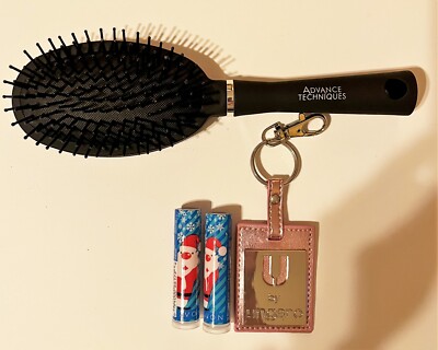 Avon Advance Techniques Cushion Brush, U by Ungaro Keychain, 2 Lip Balms - Berry