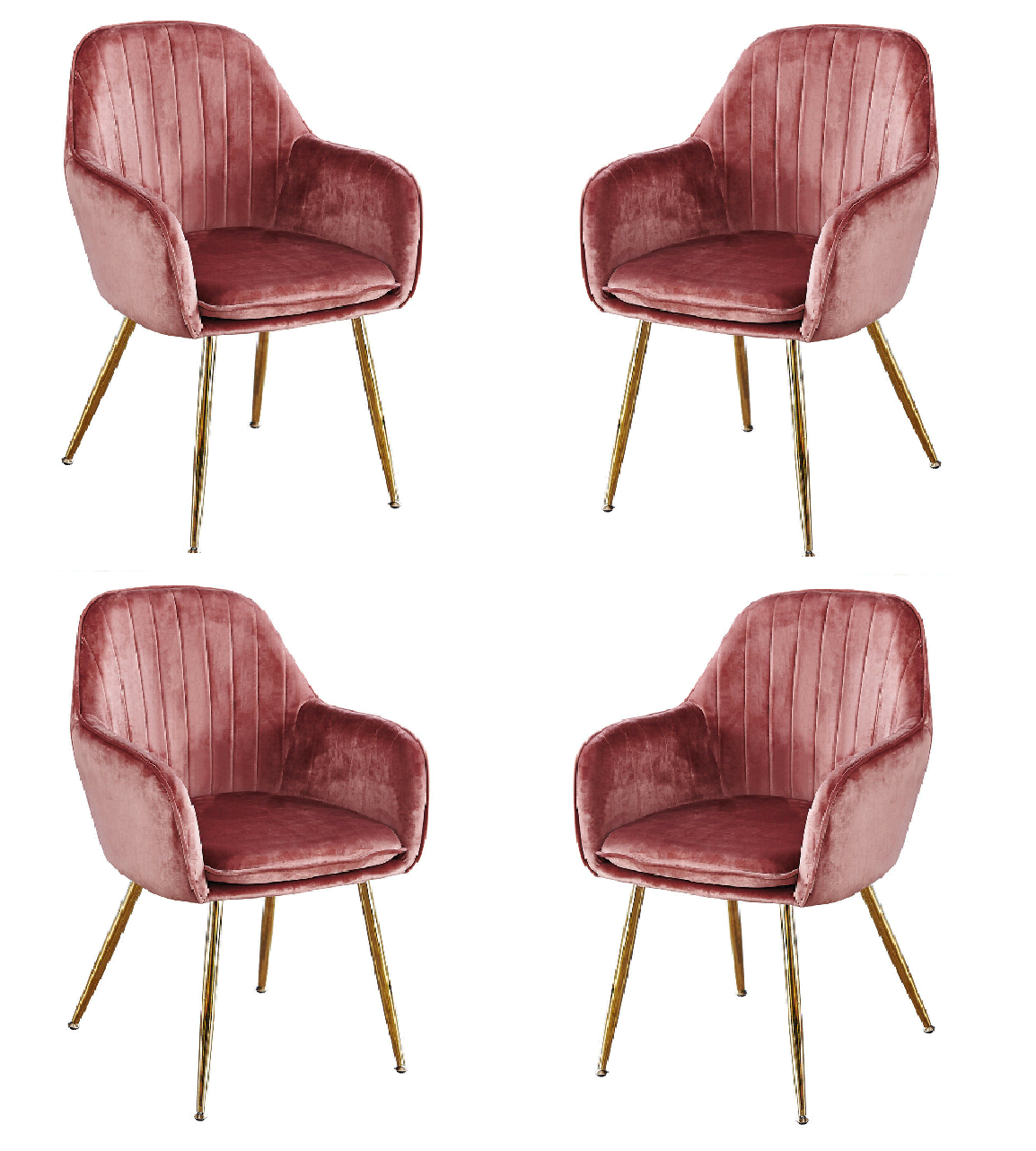 Pink Crushed Velvet Accent Chair - Fabric Dining Chair ...