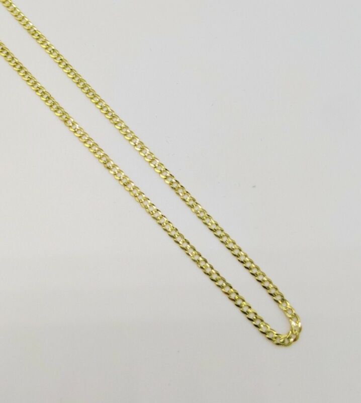 14k Yellow Gold 2.5 Mm Solid Curb Link Chain 20" Pendant Necklace Lobster