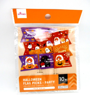 2023 Halloween Flag  Food picks  party 10pcs DAISO ghost pumpkin