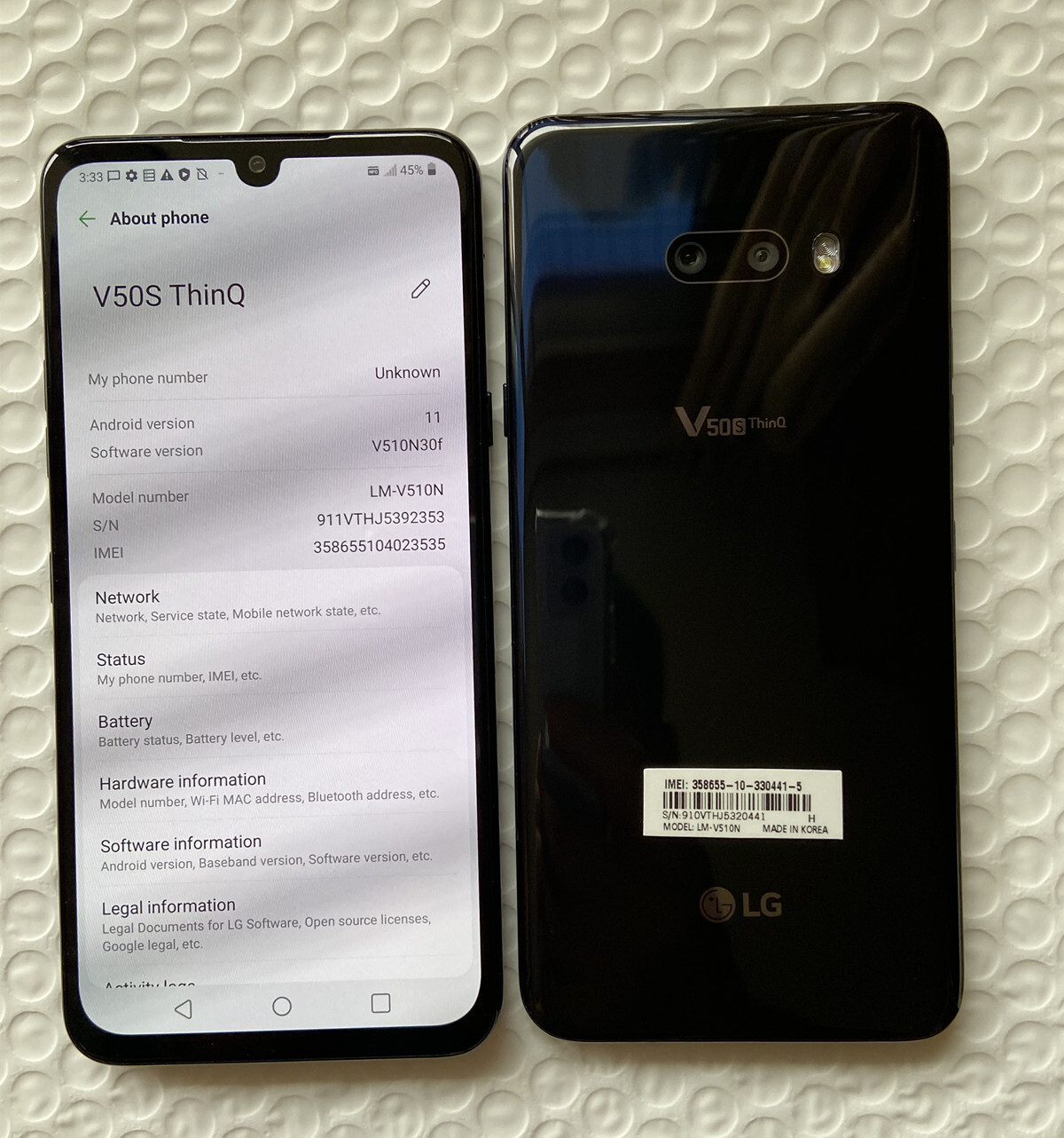 LG Electronics - nrmuseum LG V50s thinq 5G 8GB 256GB LG V50S ThinQ 5G LM-V510N 256GB 8GB RAM Black Unlocked (5G