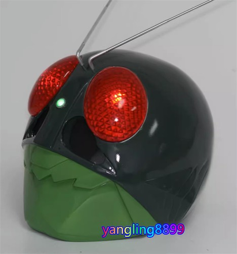 Pre-owned Handmade 1:1 Wearable Kamen Rider Cosplay Helmet Resin Led Model Masked Rider Collect Toy In As Shown