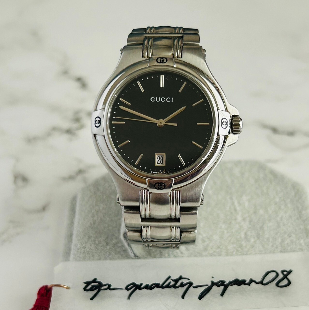 GUCCIメンズ腕時計 9040M GUCCI グッチ 9040M ブラック文字盤 ステンレススチール