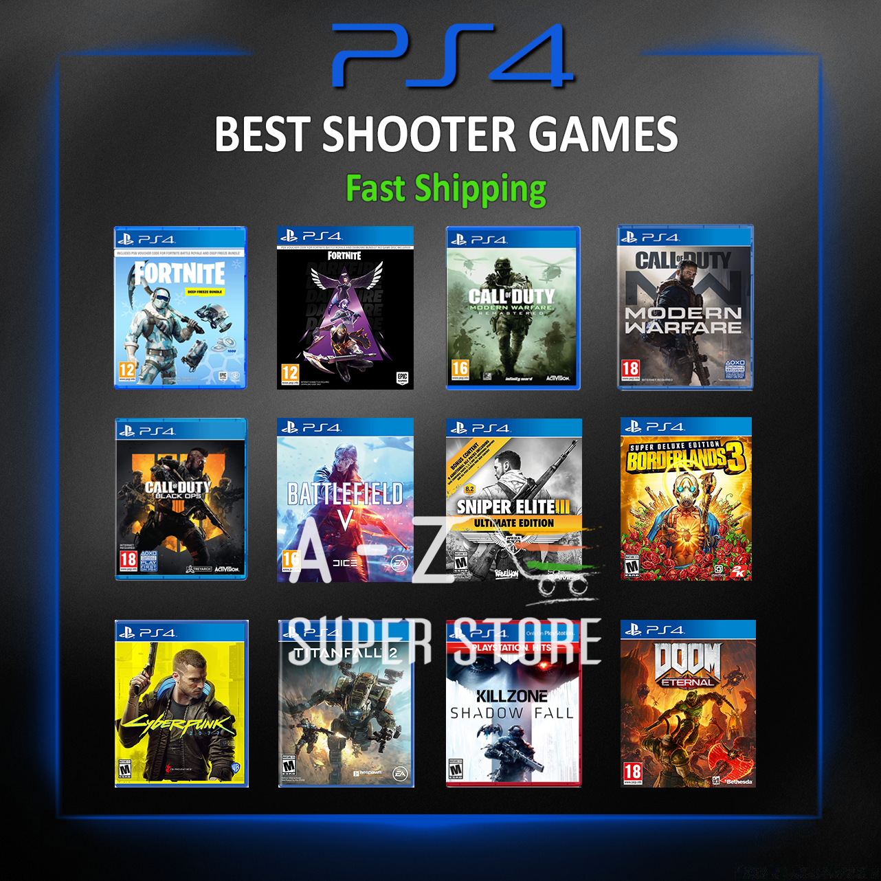 PS4 Shooter Game Playstation 4 Action Shooting lot Video Gam