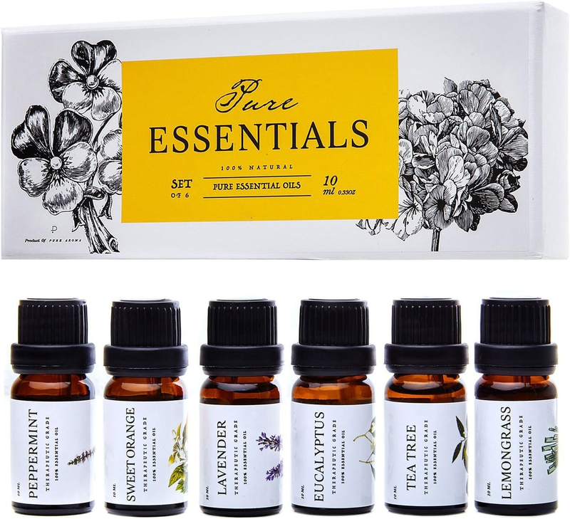 Essential Oils by Pure Essentials 100% Pure Oils kit- Top 6 Aromatherapy Oils Gi