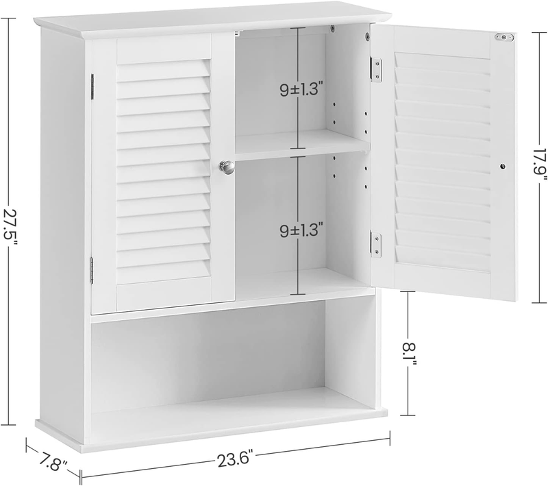 Bathroom Wall Cabinet, Wall-Mounted Bathroom Storage Cabinet, Medicine Cabinet w