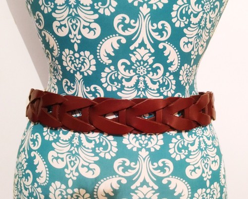 Vintage 1980's Zele Hand braided Belt Boho Bohemian Hipster GenuineLeather 32