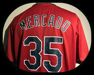 CLEVELAND INDIANS OSCAR MERCADO DOLLAR BANK SGA JERSEY ADULT XLARGE NWOT