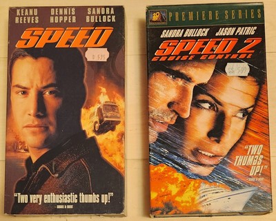 (2) VHS Videos  Speed   Speed 2 Cruise Control  Sandra Bullock 1994,1997