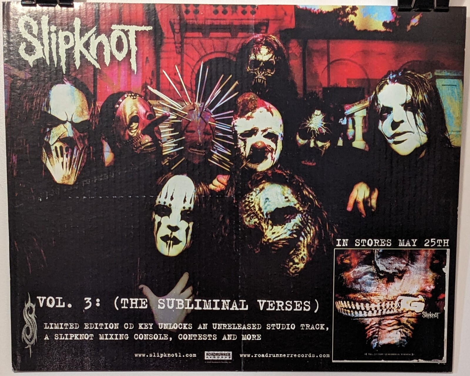 slipknot Vol. 3 カード6枚×ステッカー　アルバム Slipknot - Vol 3 (The Subliminal Verses) Promo Window Card