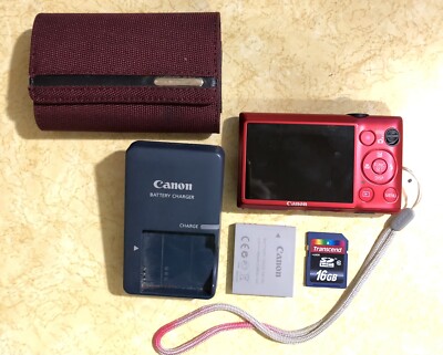 Canon PowerShot Elph 300 HS 12.1MP Digital Camera 5x Zoom Red BatterySD Card