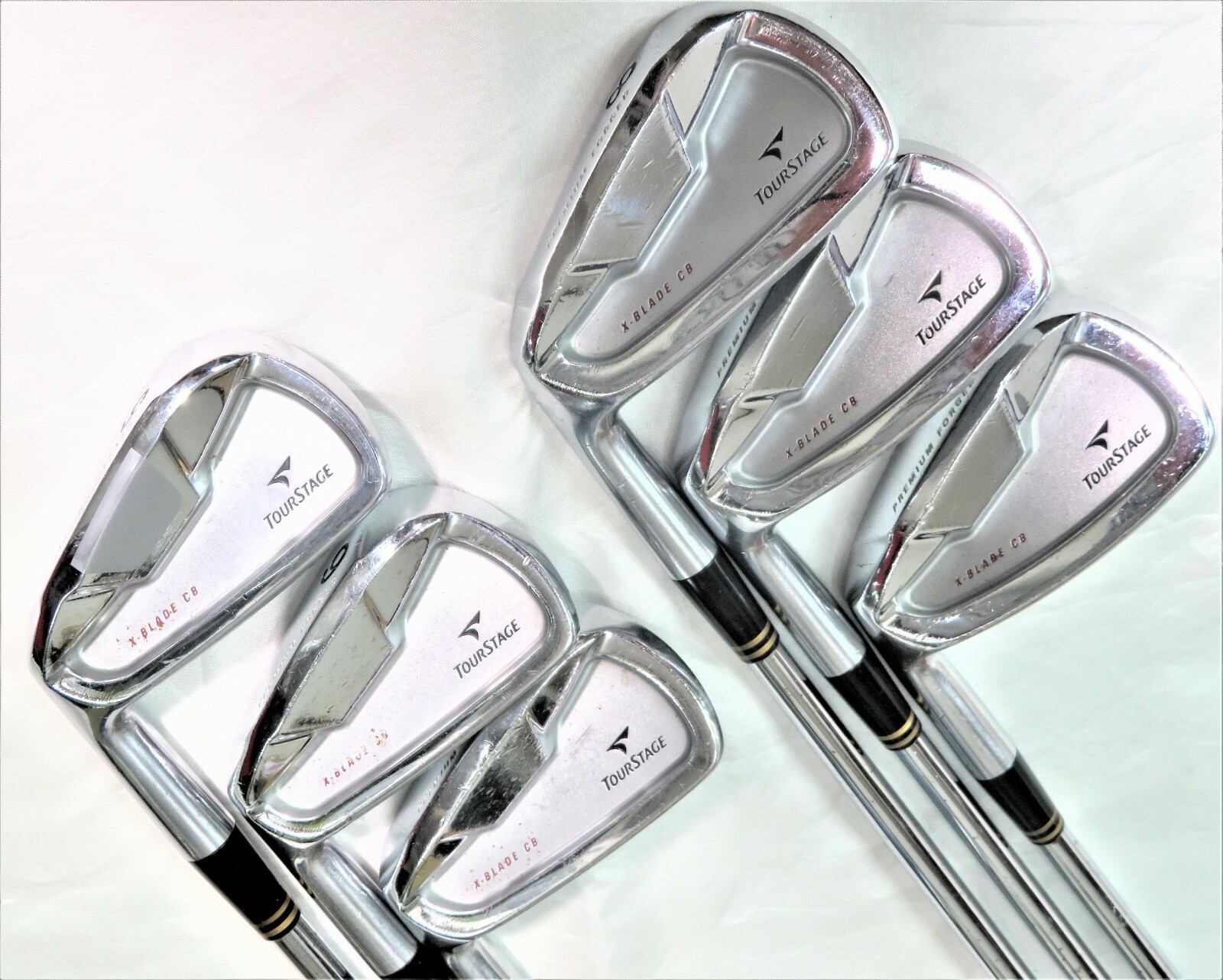 Left-handed Bridgestone Tour Stage X-BLADE CB S-FLEX IRONS