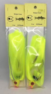 2 SINKERMANS PACMAN PARACHUTE STRIPER LURES 5oz PURPLE//CHARTREUSE
